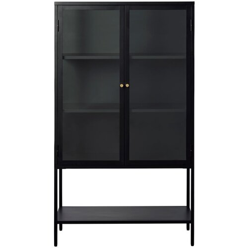 Unique Furniture Črna kovinska vitrina 88x132 cm Carmel – Cene