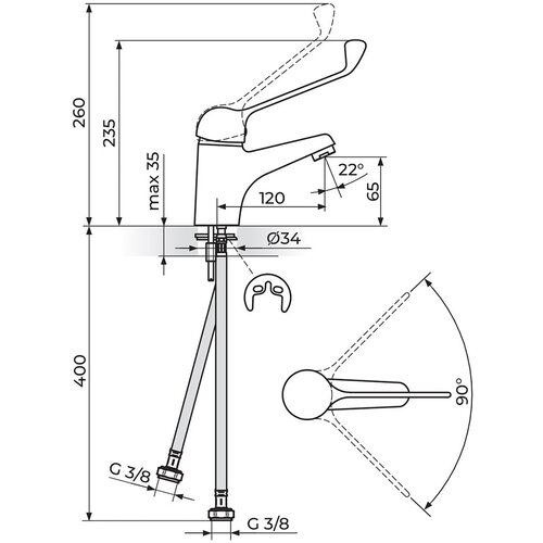Rosan baterija za lavabo - lekarska king J30L001 Slike
