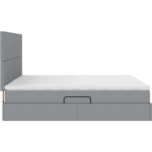  Krevet s od storage Svijetlo siva 160 x 200 cm Lažna koža Slike