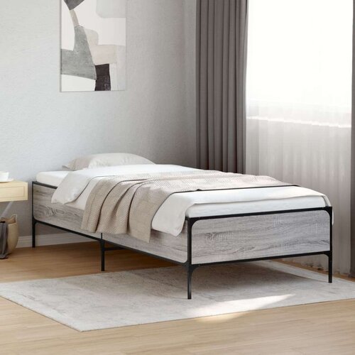 VidaXL okvir za krevet boja hrasta 100x200cm konstruirano drvo i metal Slike
