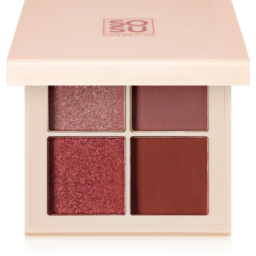 SOSU Cosmetics Eyeshadow Quad paleta senčil za oči odtenek Berry 4.8 g