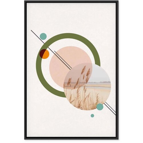  Slika - Geometric Landscape (1 Part) Vertical 60x90 U crnom drvenom okviru Cene