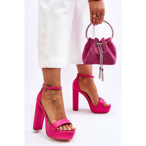 Kesi Leather High Heel Sandals And Platform Pink Sky Dream Slike