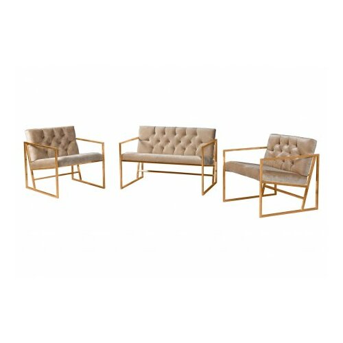 Atelier Del Sofa sofa i dve fotelje oslo gold light brown Slike