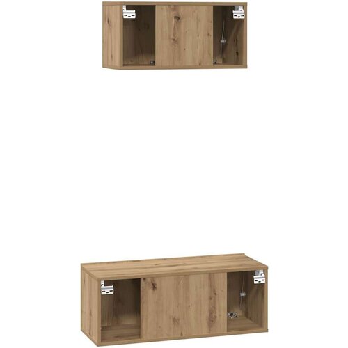 vidaXL Set TV omar 2 pcs artisan hrast 80 x 30 x 30 cm Konstruiran les Cene