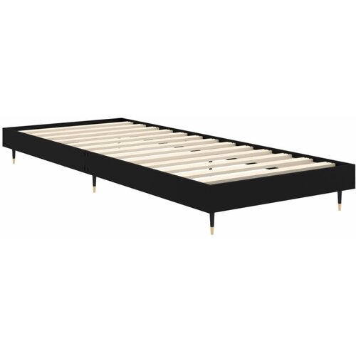 Okvir za krevet crni 75 x 190 cm od konstruiranog drva Slike