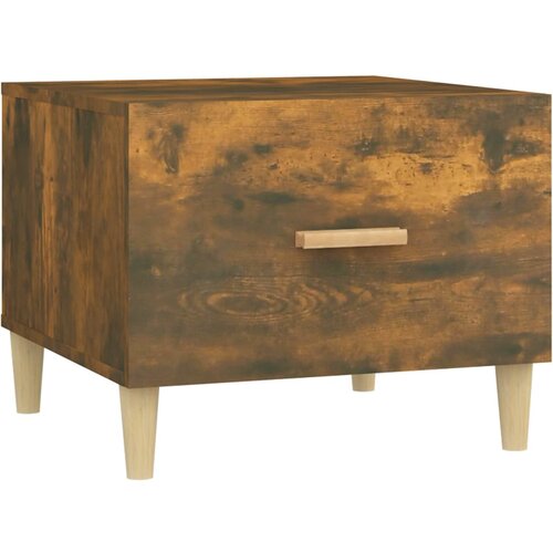 Maison Chic Klubska mizica - kavna mizica - Nizka mizica dimljeni hrast 50x50x40 cm konstruiran les, (21753435) Slike