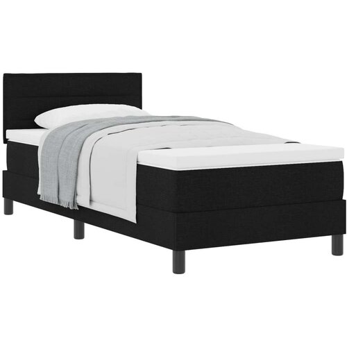  Kutna postelja s madracem Crna 80x200 cm Tkanina Slike