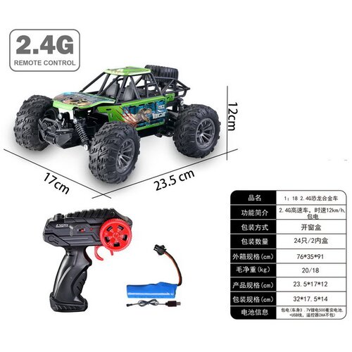  Buggy na daljinsko upravljanje DINO Crawler 1:18 R/C - zeleni Slike