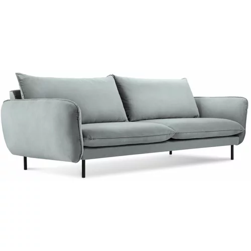 Cosmopolitan Design Svetlo siv žameten kavč Vienna, 200 cm