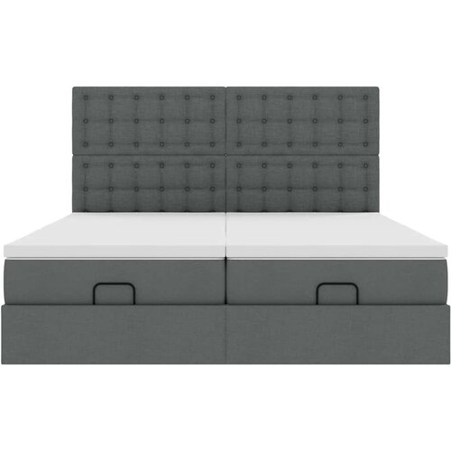 VidaXL otomanski okvir kreveta s madracima tamnosivi 200x200cm tkanine Slike