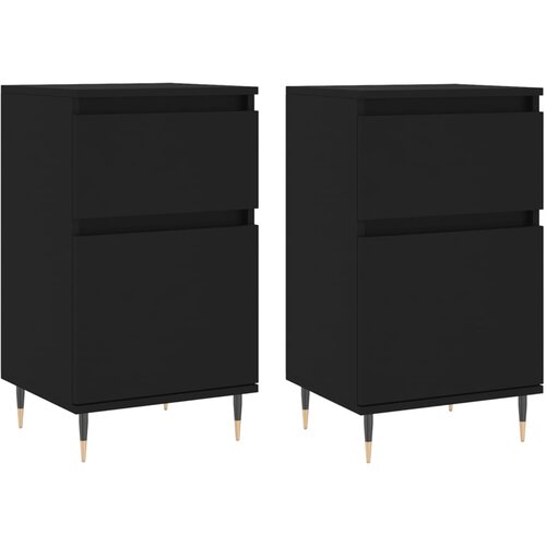 Maison Chic Komoda - Predalnik 2 kosa črna 40x35x70 cm inženirski les, (21721613) Slike