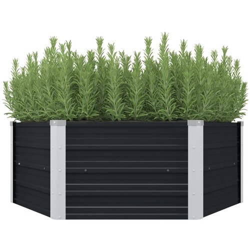 VidaXL Povi&amp;scaron;ena vrtna gredica antracit 129x129x45 cm pocinčani čelik Slike