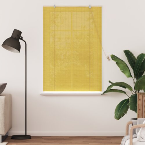 VidaXL Zavjese i sjenila sa zavjesama Žuta 100 x 160 cm bambus Slike