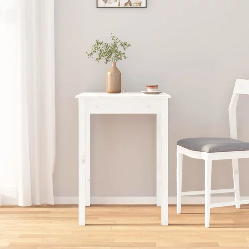  Blagovaonski stol bijeli 55 x 55 x 75 cm od masivne borovine