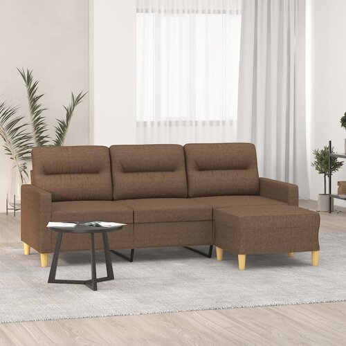 VidaXL trosed s stolčkom za noge rjav 180 cm blago Slike