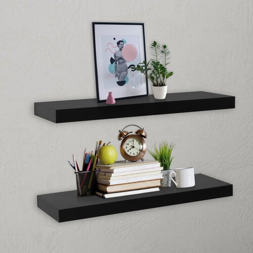  Plutajuće zidne police 2 kom crne 60 x 20 x 3,8 cm Slike