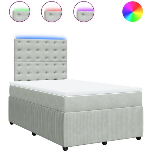 Maison Chic Box spring postelja - Vzmetna postelja z vzmetnico svetlo siva 120x190 cm žamet SL10754, (21904088) Cene