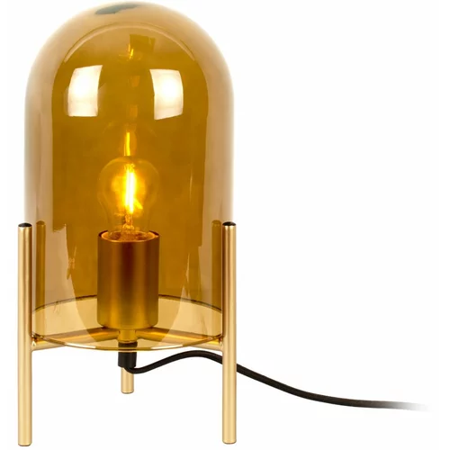 Leitmotiv Gorčično rumena steklena namizna svetilka Bell, višina 30 cm