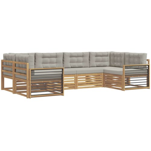 vidaXL Zunanja garnitura za sedenje 6 pcs Bela in svetlo siva, (5000279498) Cene