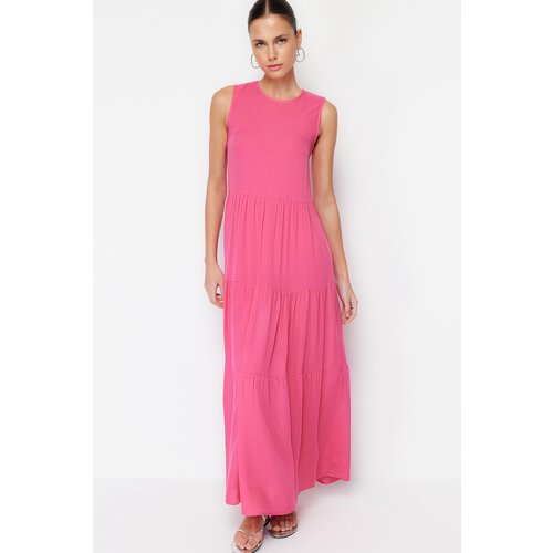Trendyol Pink Straight Cut Sleeveless Woven Dress Slike