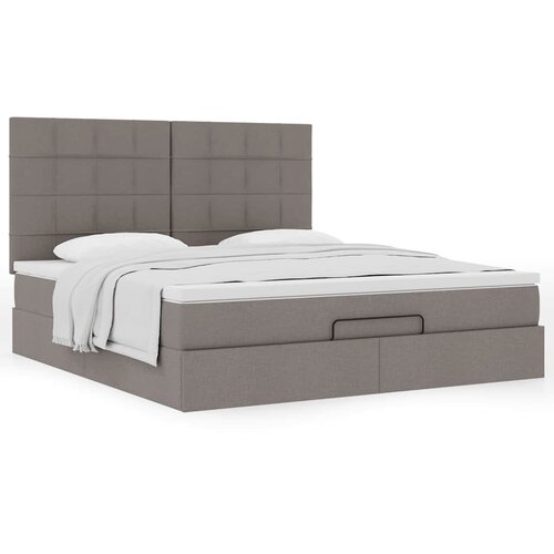 vidaXL Otomanski krevet s madracem smeđesivi 180x200 cm od tkanine Cijene