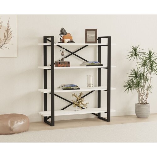 Hanah home Polica za kuću Makro, 106x120x33 cm, Crno-bela Cene