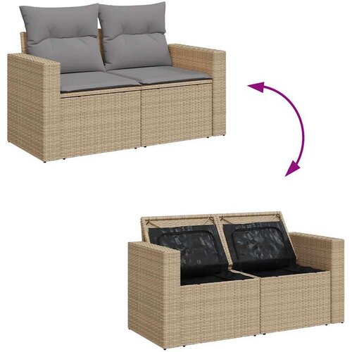 vidaXL 6-dijelni set vrtnih sofa s jastucima bež od poliratana Cijene