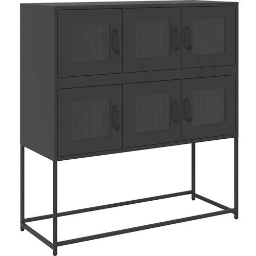Maison Chic Komoda - Predalnik črna 100,5x39x107 cm hladno valjano jeklo, (21718144) Slike