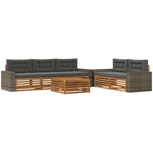  Set vanjskih sofa 6 kom. Prirodna i antracit Slike