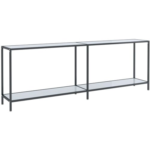 Maison Chic konzolna miza - miza ob steni bela 220x35x75,5 cm kaljeno steklo, (21786347) Cene