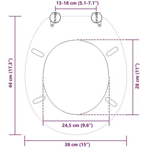  WC daska 2 pcs Siva 44 x 38 cm MDF ploča Slike