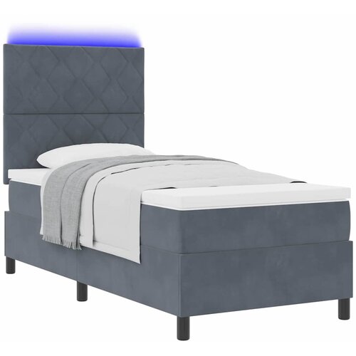  LED Box Spring Krevet Tamno siva 90 x 190 cm Bar&amp;scaron;un Slike