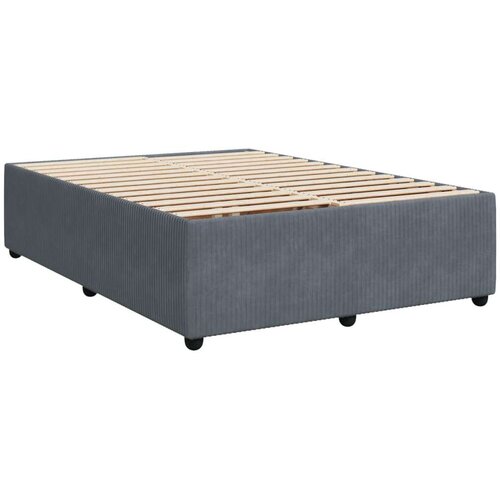 VidaXL Krevet s oprugama i madracem tamnosivi 140x190 cm bar&amp;scaron;unasti Slike