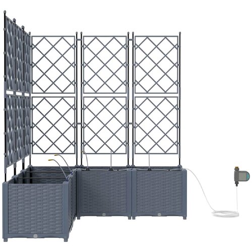  Vrtna saksija 5 pcs Svijetlo siva 120 x 120 x 142 cm Plastika Slike