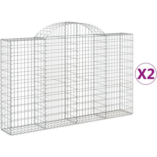  Lučne gabionske ko&amp;scaron;are 2 kom 200x30x120/140cm pocinčano željezo Slike