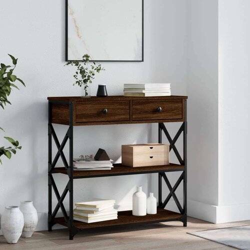  Konzolni stol smeđa boja hrasta 75x28x75 cm konstruirano drvo Cijene