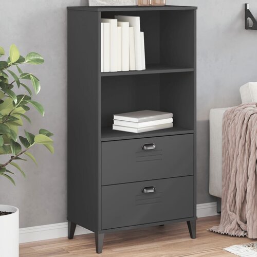 vidaXL Komoda VIKEN antracitno siva 60x35x123 cm trdna borovina Cene