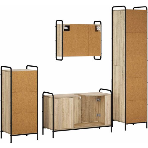  Set ormarića za kupaonicu 4 kom. Hrast sonoma 40 x 36 x 181 cm Slike