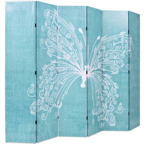 Maison Chic Zložljiv Paravan - Sobne pregrade 228x170 cm metulj moder, (22111434) Cene