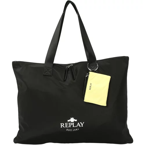 Replay Shopper torba svijetložuta / crna / bijela
