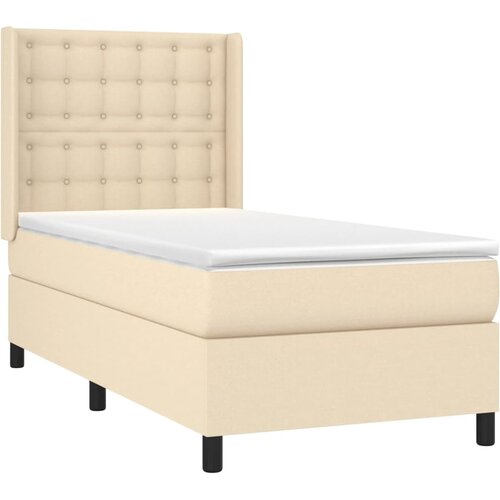  box spring s madracem LED krem 80 x 200 cm od tkanine Slike