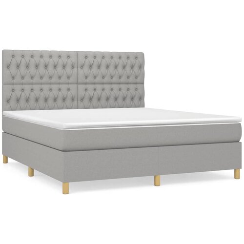 Maison Chic Box spring postelja - Vzmetna postelja z vzmetnico svetlo siva 180x200 cm blago SL19441, (21893749) Cene