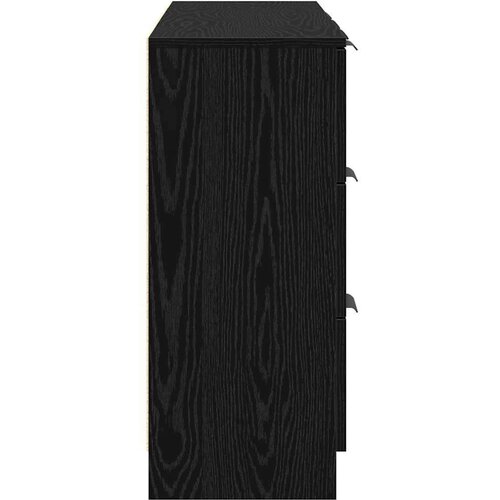 VidaXL Ormarić / Komoda s ladicama 3 pcs Crni hrast 121 x 30 x 70 cm Slike