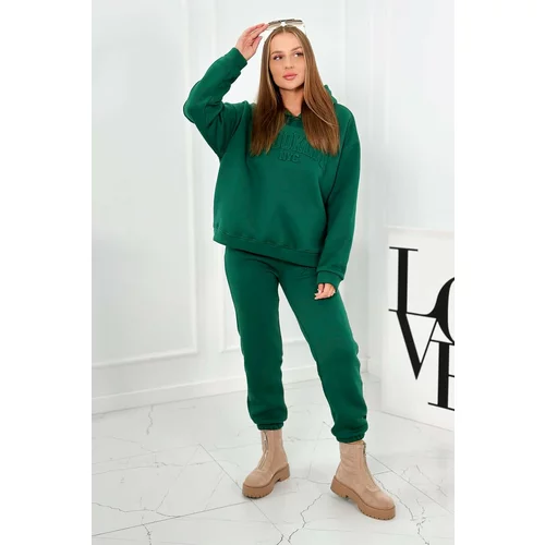 Kesi Insulated cotton set, sweatshirt + trousers Brooklyn dark green
