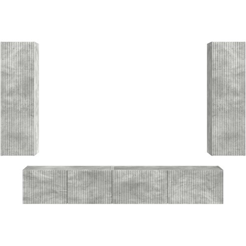  Set TV komoda Zidne 3 pcs Betonski sivi Konstruirano drvo Slike