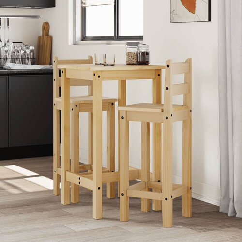  The Living Store Barska garnitura 3-delna trdna borovina - Barska Garnitura, (21461730) Slike