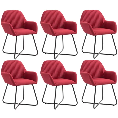  Blagovaonske stolice od tkanine 6 kom crvena boja vina