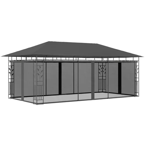 vidaXL sjenica s mrežom protiv komaraca 6 x 3 x 2,73 m antracit