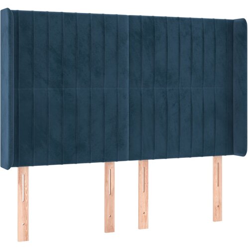 Maison Chic Vzglavna omarica - Nočna omarica - Posteljna omarica z ušesi temno modro 147x16x118/128 cm žamet, (21708384) Cene